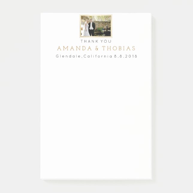 Personalized Wedding Thank You Gift Favor Post-it Notes (Front)