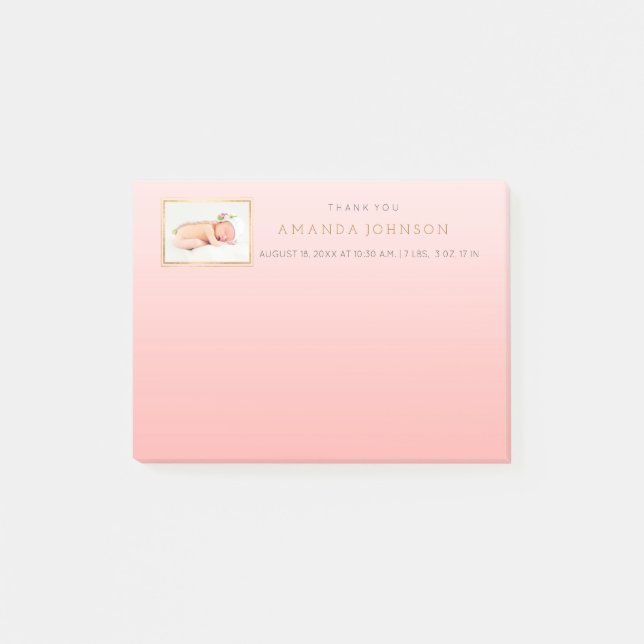 Personalized Wedding Thank You Gift Favor Post-it Notes (Front)