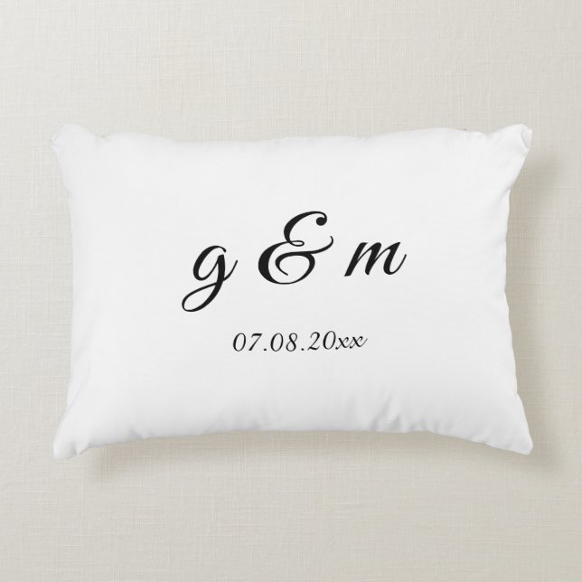 Personalized Wedding Throw Pillow – Custom Script  (Front)