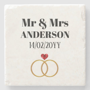Personalized Wedding / Vow Renewal / Anniversary Stone Coaster
