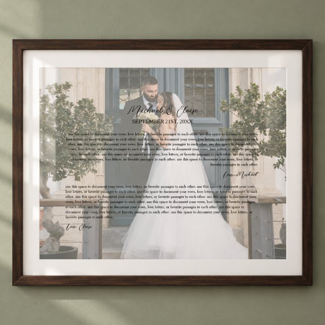 Personalized Wedding Vows Photo Keepsake Print (Personalized Wedding Vows Photo Keepsake Print)