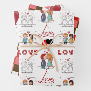 Personalized Wedding wrapping paper set gifts.