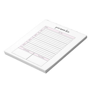 Personalized Week Planner Notepad