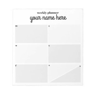 Personalized Weekly Planner Notepad