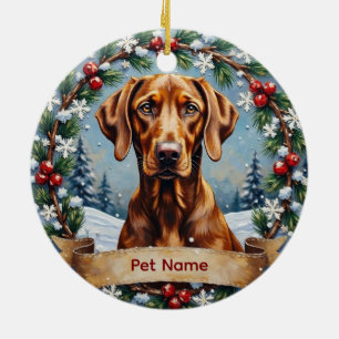 Personalized Weimaraner Christmas Ceramic Tree Decoration