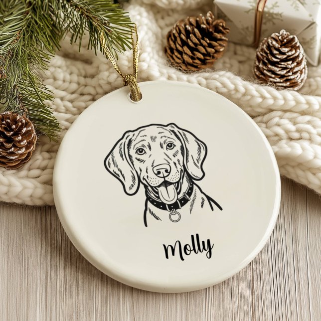 Personalized Weimaraner Dog Christmas Ceramic Tree Decoration (Creator Uploaded)