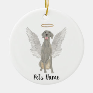 Personalized Weimaraner Sympathy Memorial Ceramic Tree Decoration