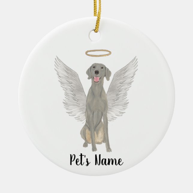 Personalized Weimaraner Sympathy Memorial Ceramic Tree Decoration (Front)