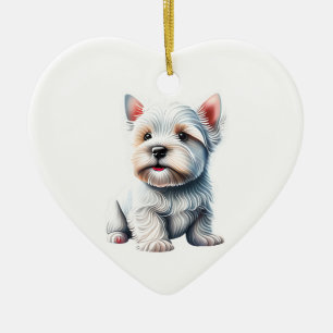 Personalized West Highland White Terrier Puppy Ceramic Tree Decoration