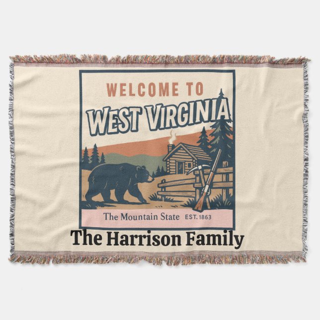 Personalized West Virginia Blanket (Front)