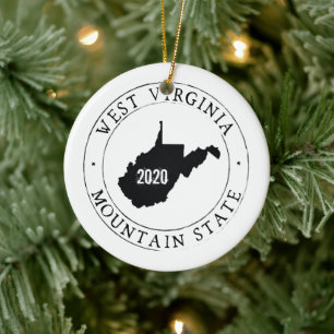 Personalized West Virginia Ceramic Tree Decoration