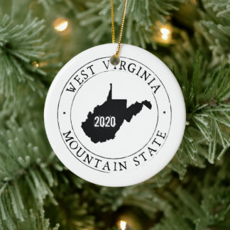 Personalized West Virginia Ceramic Tree Decoration