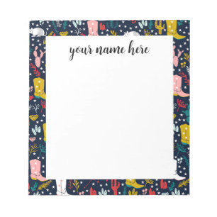 Personalized Western Cowgirl Notepad