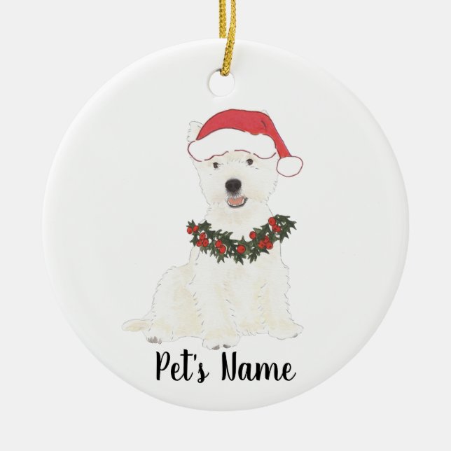 Personalized Westie Westie Highland Terrier Ceramic Tree Decoration (Front)