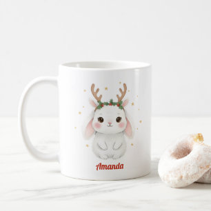 Personalized Whimsical Bunny Christmas Mug