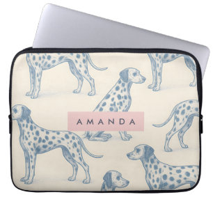 Personalized Whimsical Charming Dalmatian Pattern Laptop Sleeve