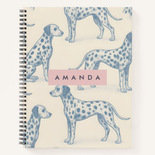 Personalized Whimsical Charming Dalmatian Pattern Notebook