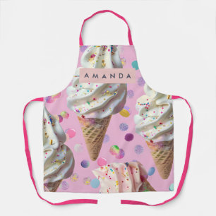 Personalized  Whimsical Pastel Ice Cream Dream  Apron