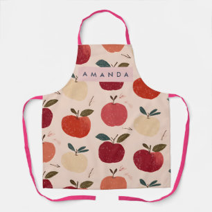 Personalized Whimsical Red Apple Harvest Apron