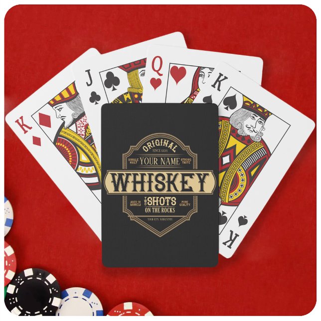 Personalized Whiskey on the Rocks Liquor Label Bar Playing Cards (Creator Uploaded)