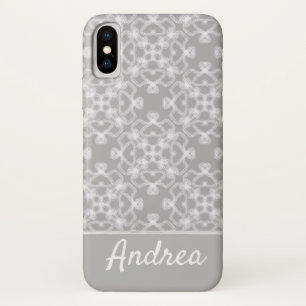 Personalized white and grey pattern iPhone x case