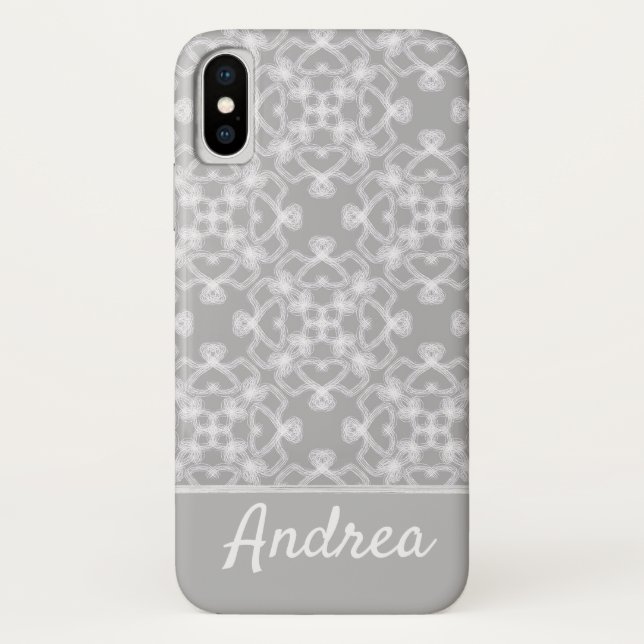 Personalized white and grey pattern Case-Mate iPhone case (Back)