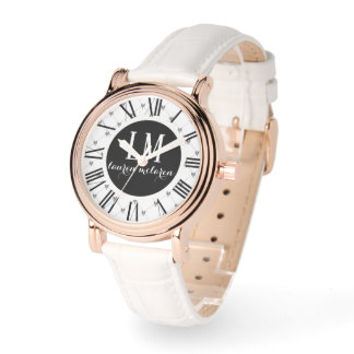 Personalized White & Black Bow Watch