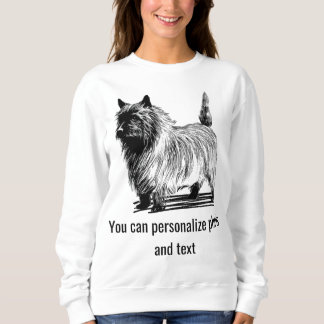 Personalized White Black Cat Mom Family Pet Photo Sweatshirt