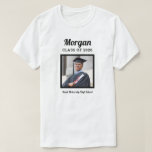 Personalized White Class of 2026 Graduation Photo  T-Shirt<br><div class="desc">Modern and minimal white graduation t-shirt design features a square photo of the graduate framed in black with simple and classic first name,  class year,  and school name wording that can be personalized. Shirt colors and style can be modified to coordinate with school or party colors.</div>