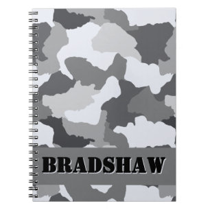 Personalized White Gray Camo Journal