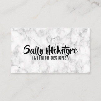Personalized "White Marble" (American) Business Card