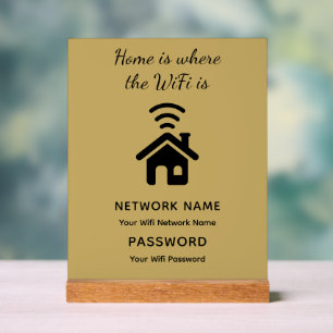 Personalized Wifi Password & Network for Guests Acrylic Sign