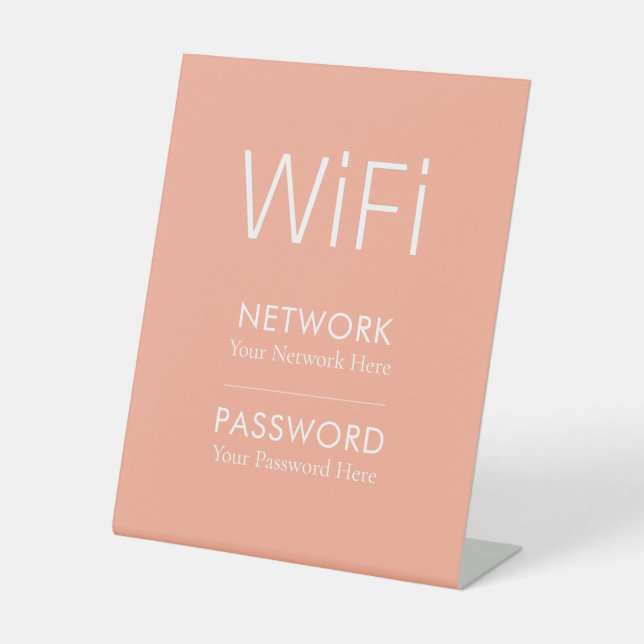 Personalized WiFi Password Pedestal Sign  (Front)