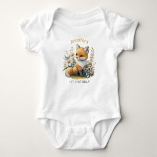 Personalized WILD ONE First Forest Fox Baby Bodysu Bodysuit