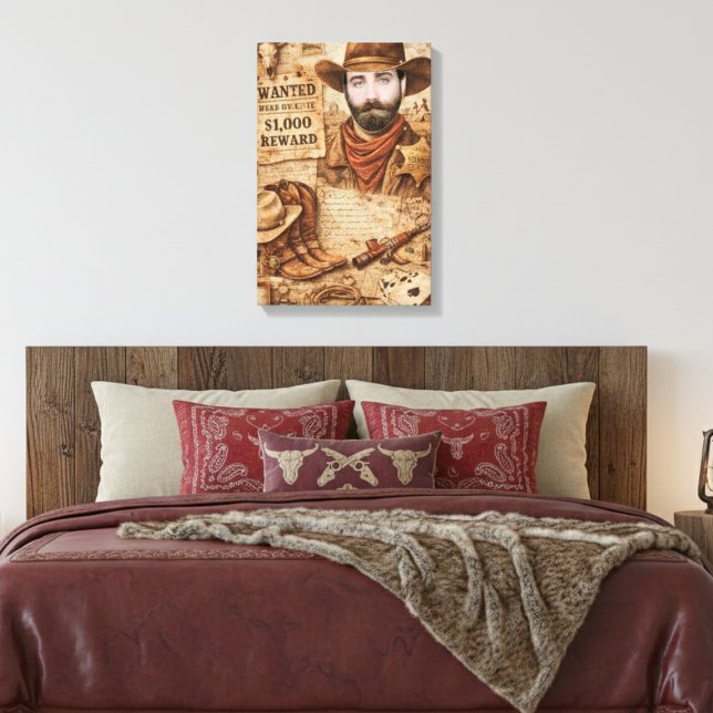 Personalized Wild West Wanted Cowboy Canvas Print (Creator Uploaded)