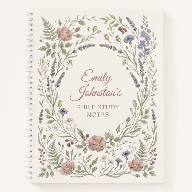Personalized Wildflower Bible Study Notebook (Front)