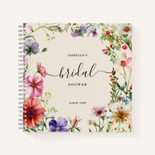 Personalized Wildflower Bridal Shower Guest Notebook