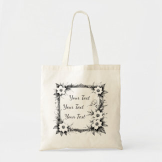 Personalized Wildflower Frame Tote Bag
