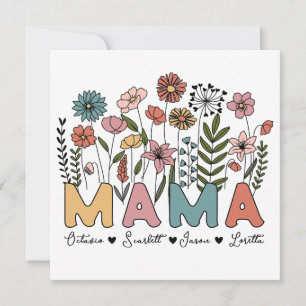 Personalized Wildflowers Flat Mother's Day Card