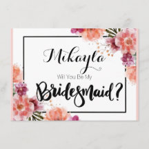 Personalized Will You Be My Bridesmaid Cards