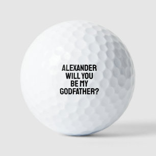 Personalized Will You Be My Godfather Proposal Golf Balls