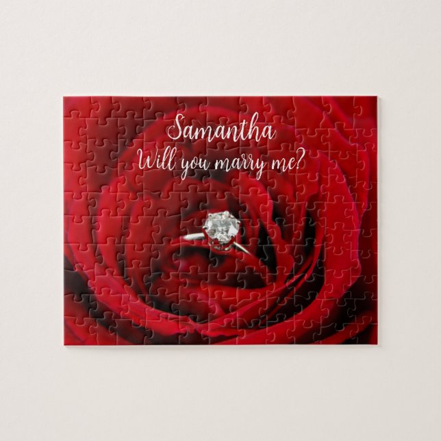 Personalized 'Will You Marry Me?' Photo & Message Jigsaw Puzzle (Horizontal)
