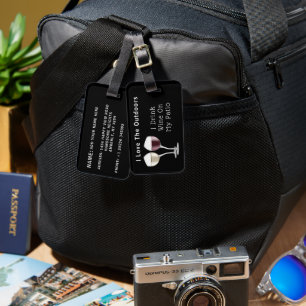 Personalized Wine Drinker's Luggage Tag
