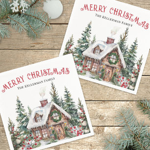 Personalized  Winter Christmas Napkin