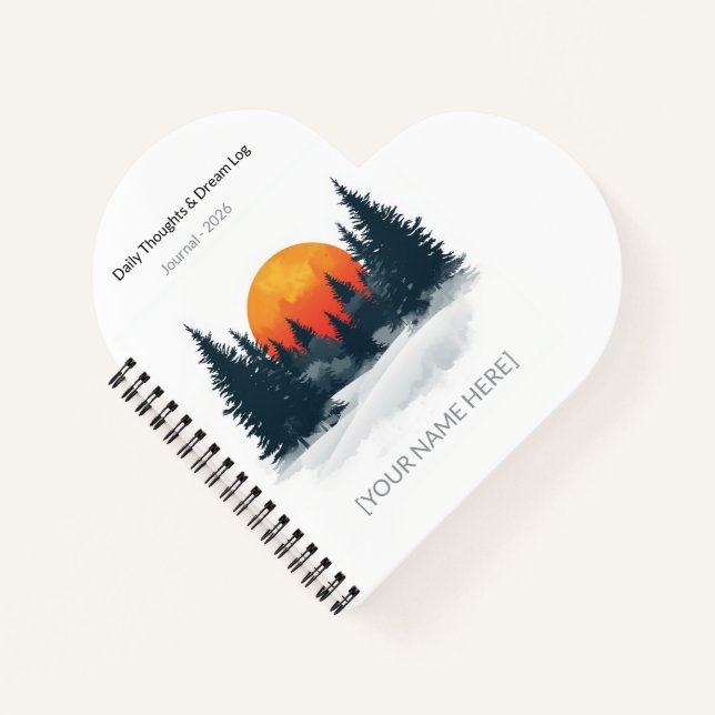Personalized Winter Forest Watercolor Notebook (Front)