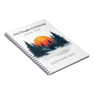 Personalized Winter Forest Watercolor Notebook