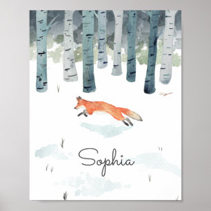 Personalized Winter Fox Poster