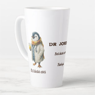 Personalized Winter Penguin “Best Doctor Ever” Latte Mug