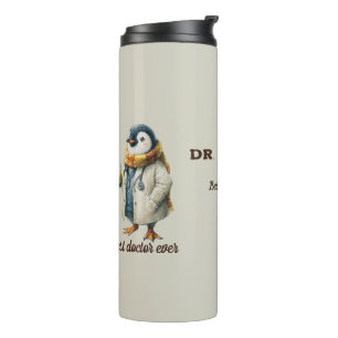 Personalized Winter Penguin “Best Doctor Ever” Thermal Tumbler