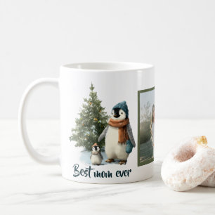 Personalized Winter Penguin “Best Mom Ever” Coffee Mug